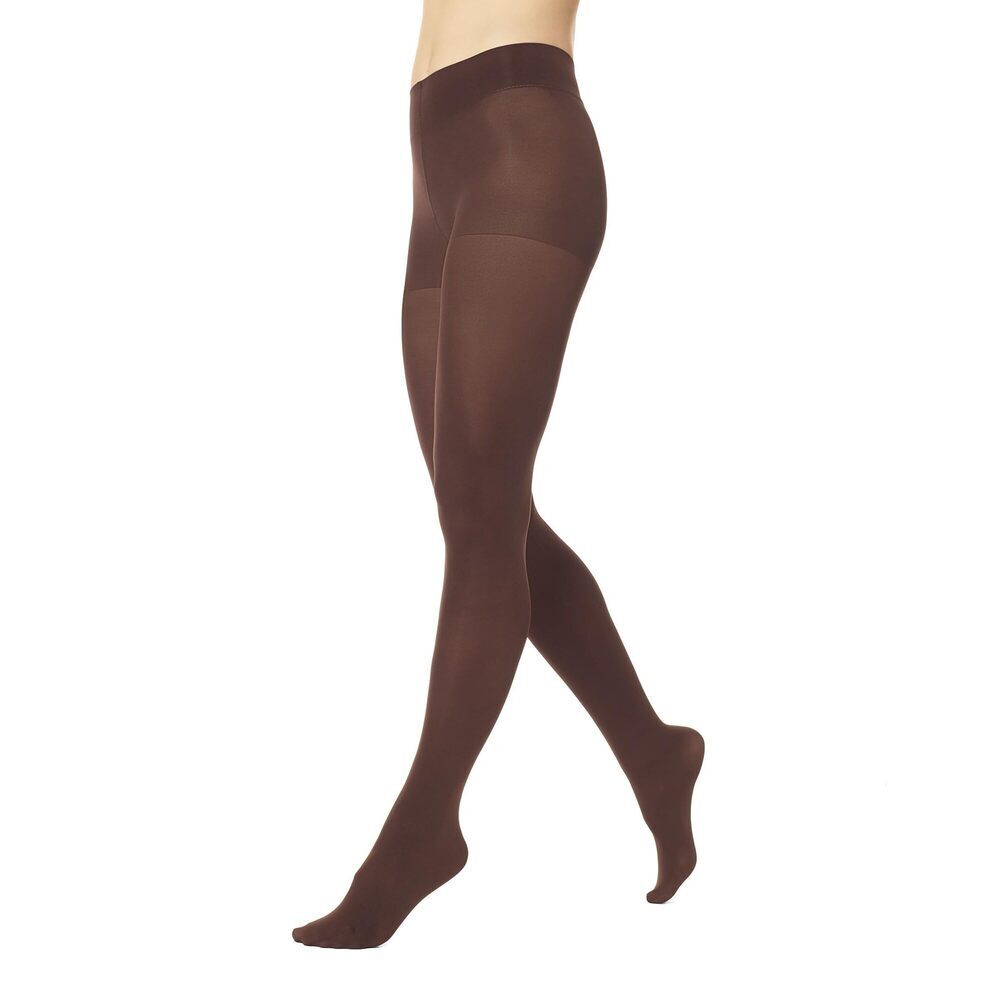 HUE Womens Super Opaque Tights with Control Top, Pantyhose, Espresso, 1